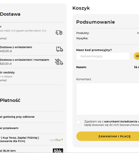 Intuicyjny koszyk typu One Page Checkout